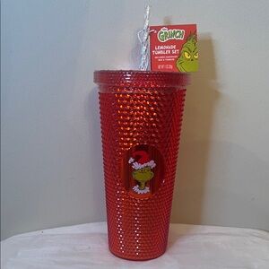 Grinch Holiday Studded Cup + Straw & Lemonade Packet - NWT/Sealed